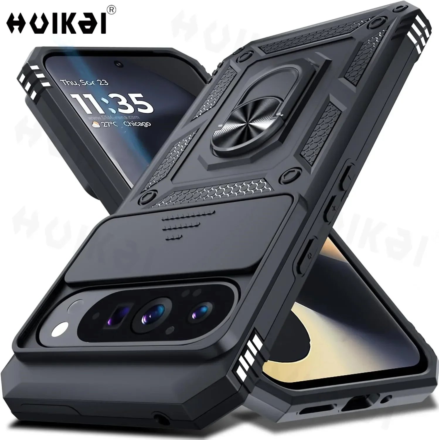 

Case For Google Pixel 9 Pro XL 9 Pro 9 8A 8 Pro 7A Slide Camera Lens Military Ring Magnetic Kickstand Grade Bumpers Armor Covers