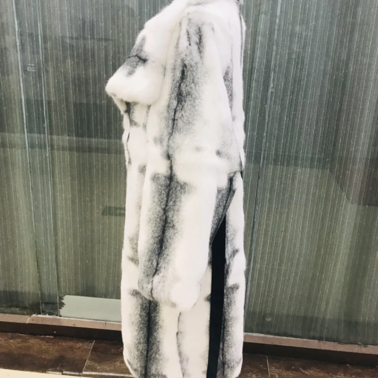 2025 الشتاء النساء معطف فرو الأرنب الصناعي اللون حظر التلبيب طوق الإناث الفراء الطبيعي أبلى طويلة شيك سيدة فرو منك سترة