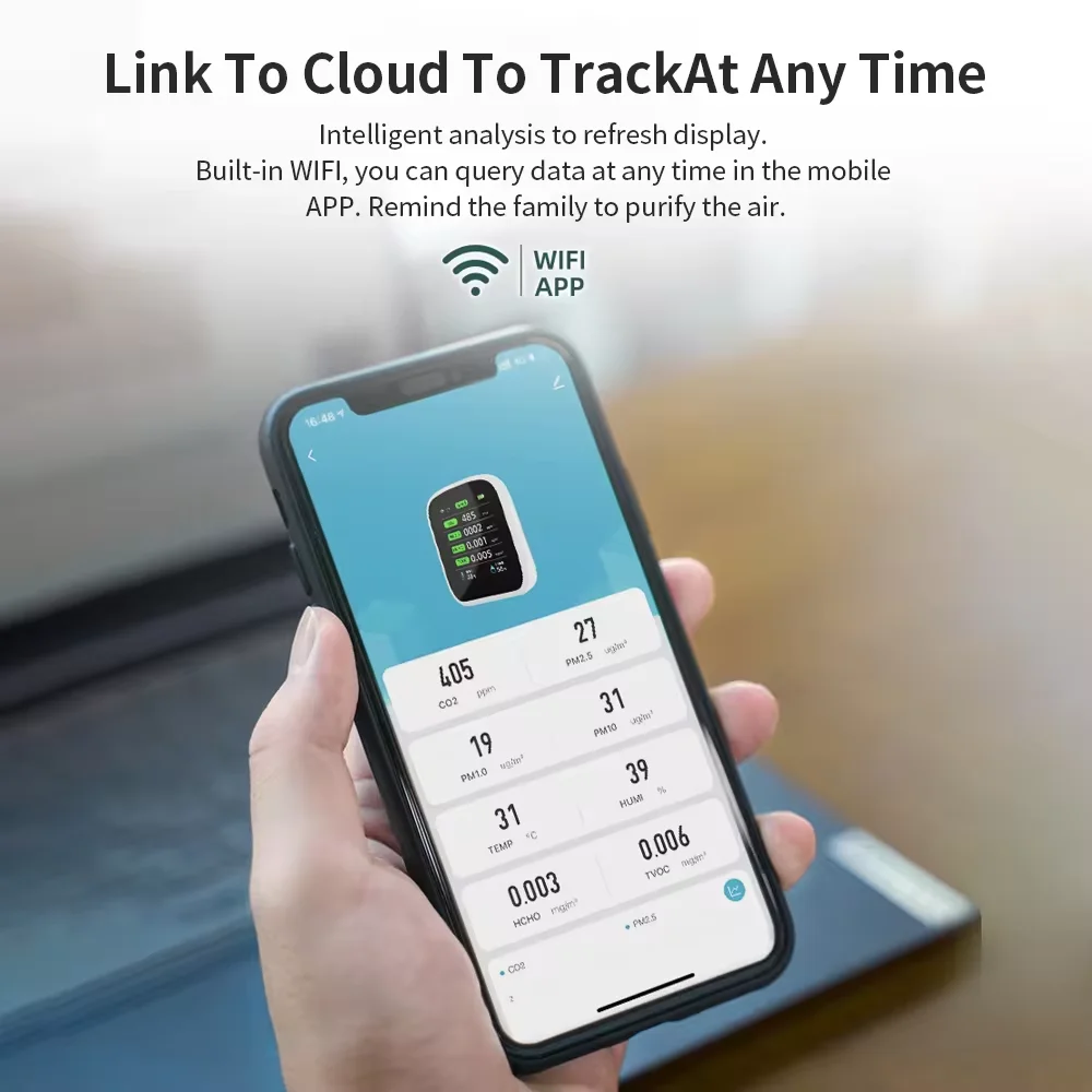 Nieuwe PV28-CW Smart Multifunctionele Digitale WiFi 8 in 1 Tuya PM2.5 Luchtdetector Indoor Luchtkwaliteit Monitor voor Thuis Kas