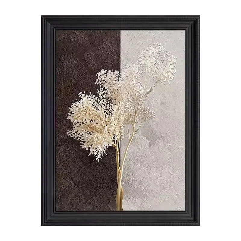 

Abstract Texture White Flowers Living Room Hanging Painting,Modern Frameless Canvas Oil Painting,Handmade,Picture Artwork Poster