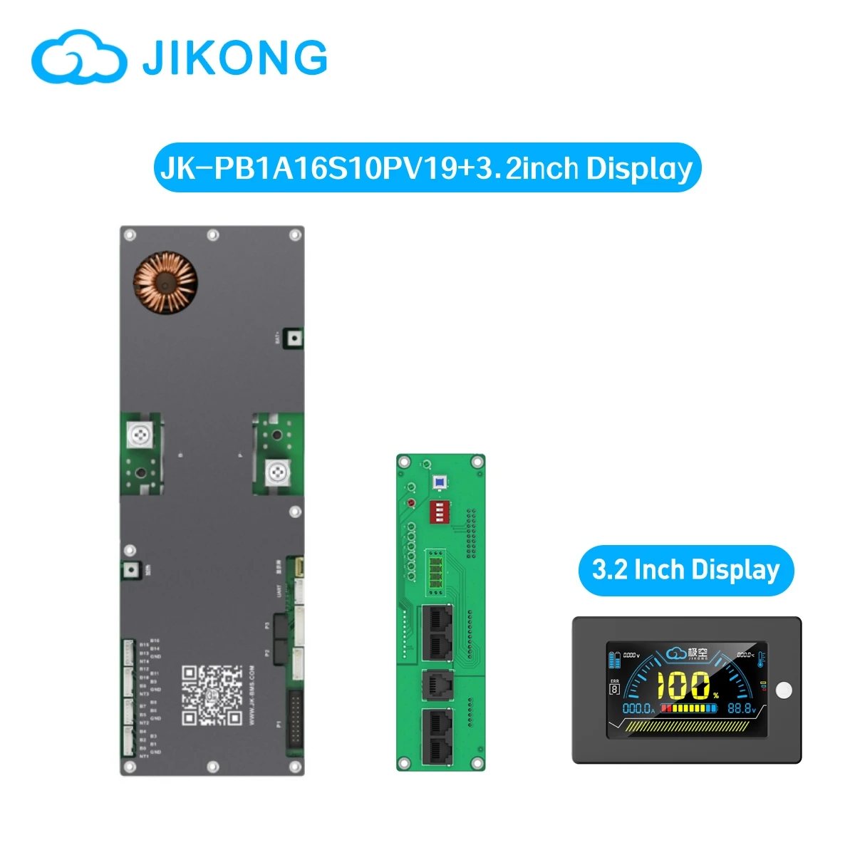 

JIKONG V19 BMS JK-PB1A16S10P + 3,2-дюймовый экран 8S-16S 100A литий-ионный/ Lifepo4/LTO аккумулятор бытовой энергетический инвертор активный балансир