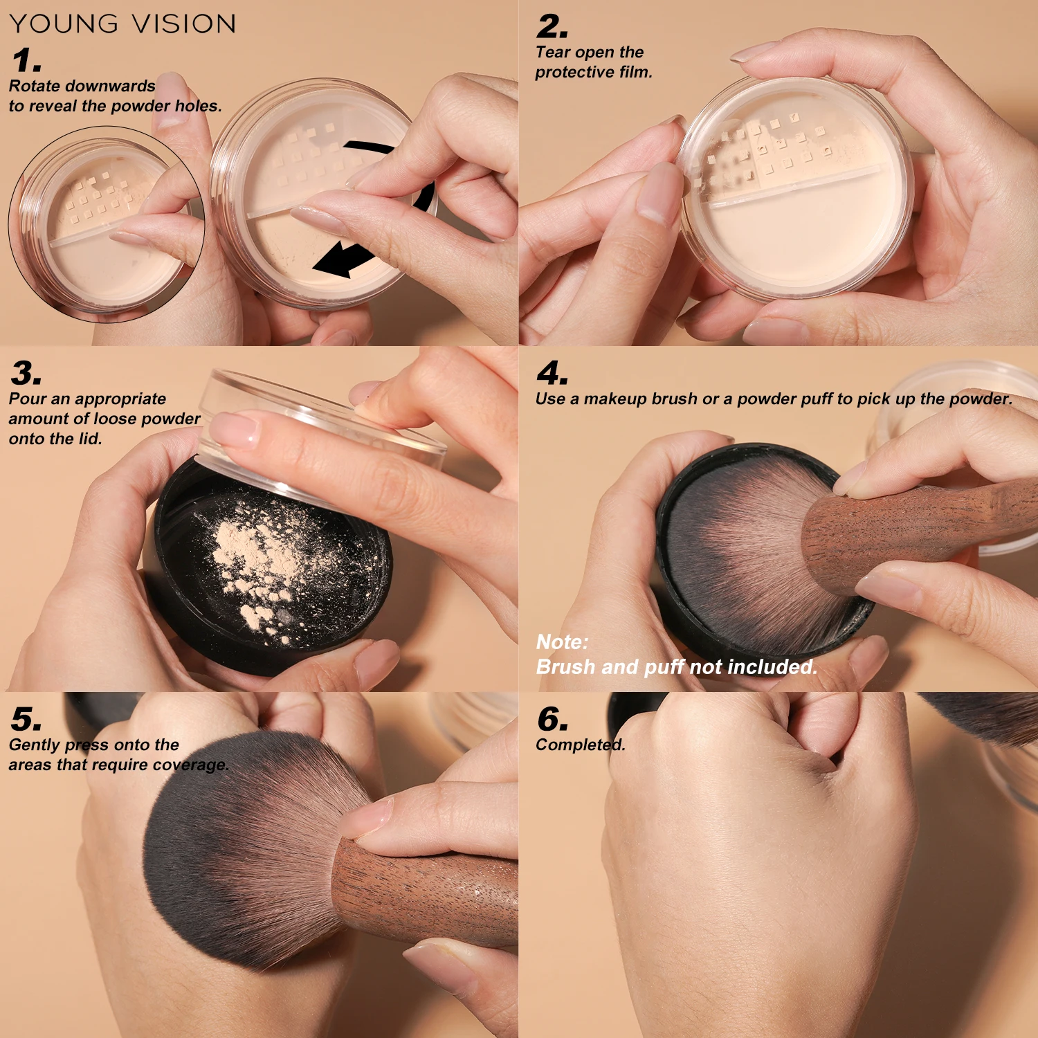 YOUNG VISION Makeup Setting Powder Non sticking Powder, breathable, delicate, makeup free, matt, concealer powder