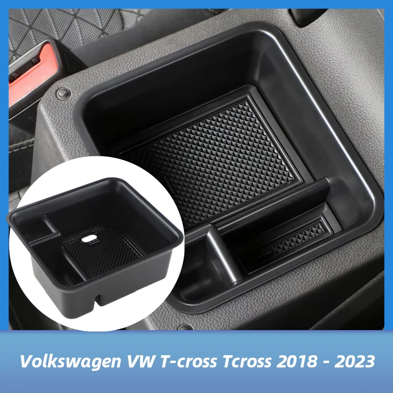

Car Armrest Storage Box Tray for Volkswagen VW T-cross Tcross 2018 - 2023 Car Console Organizer Case Container Accessories