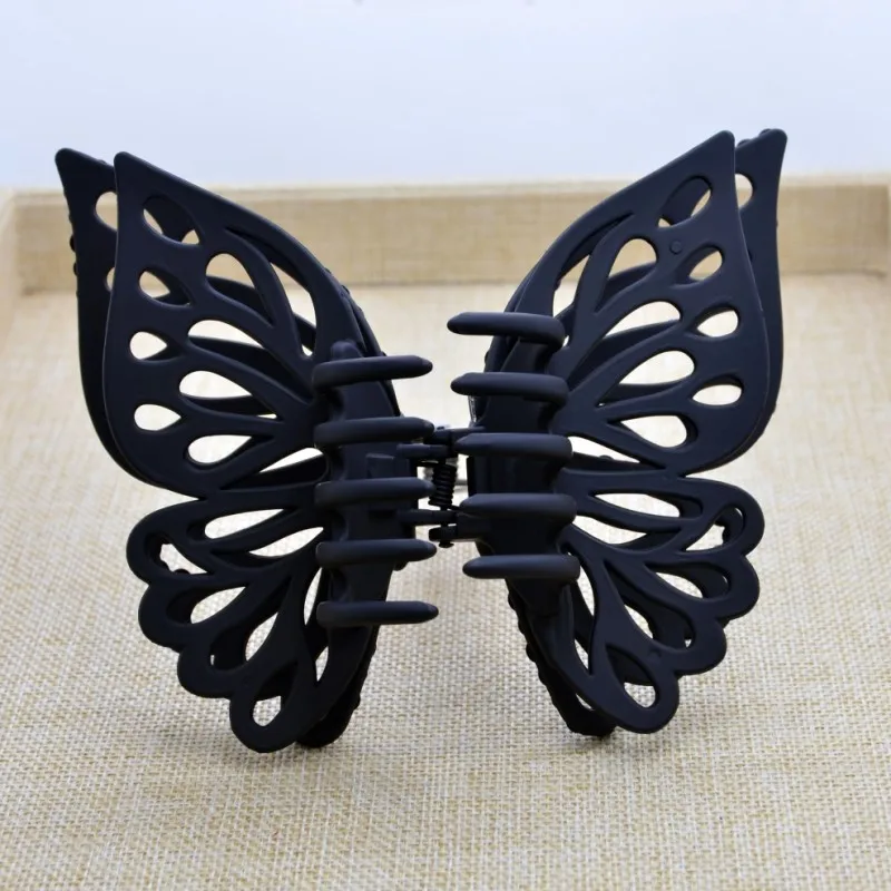 Neue Schmetterling große Haar Krallen Mode Haars pangen Acryl glänzende Doppels chicht Haarschmuck für Mädchen Klauen clip – Detail 3