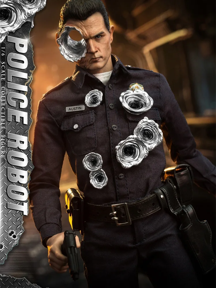 Juguetes de regalo PT-sp62 escala 1/6 T1000 figura de acción de Robot policial tres cabezas esculpir modelo ornamento 12 "figura de hombre regalo para seguidores