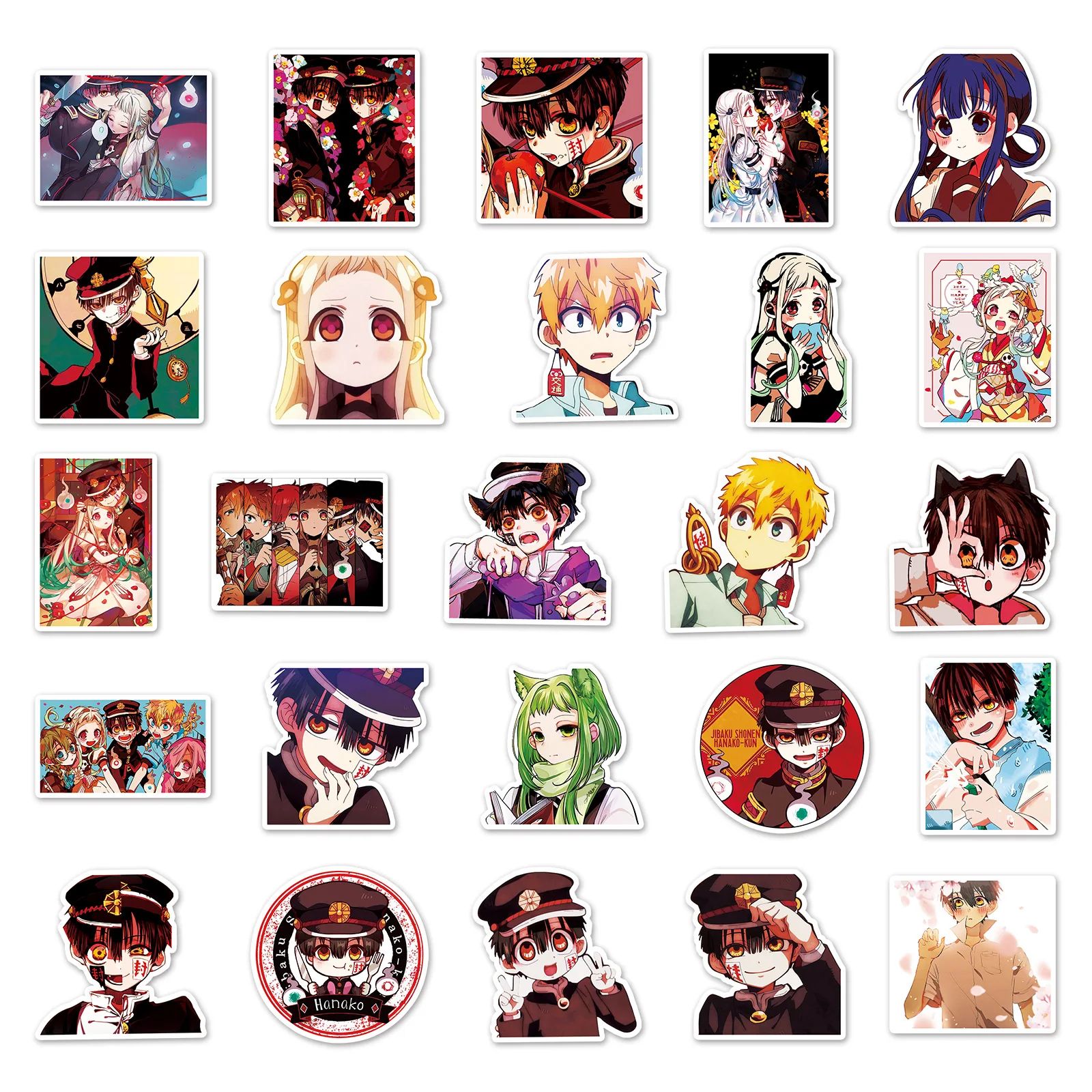 50 Pcs Toilet-bound Hanako-kun Cartoon Anime Stickers DIY Graffiti Notebook Skateboard Refrigerator Waterproof Stickers Toys