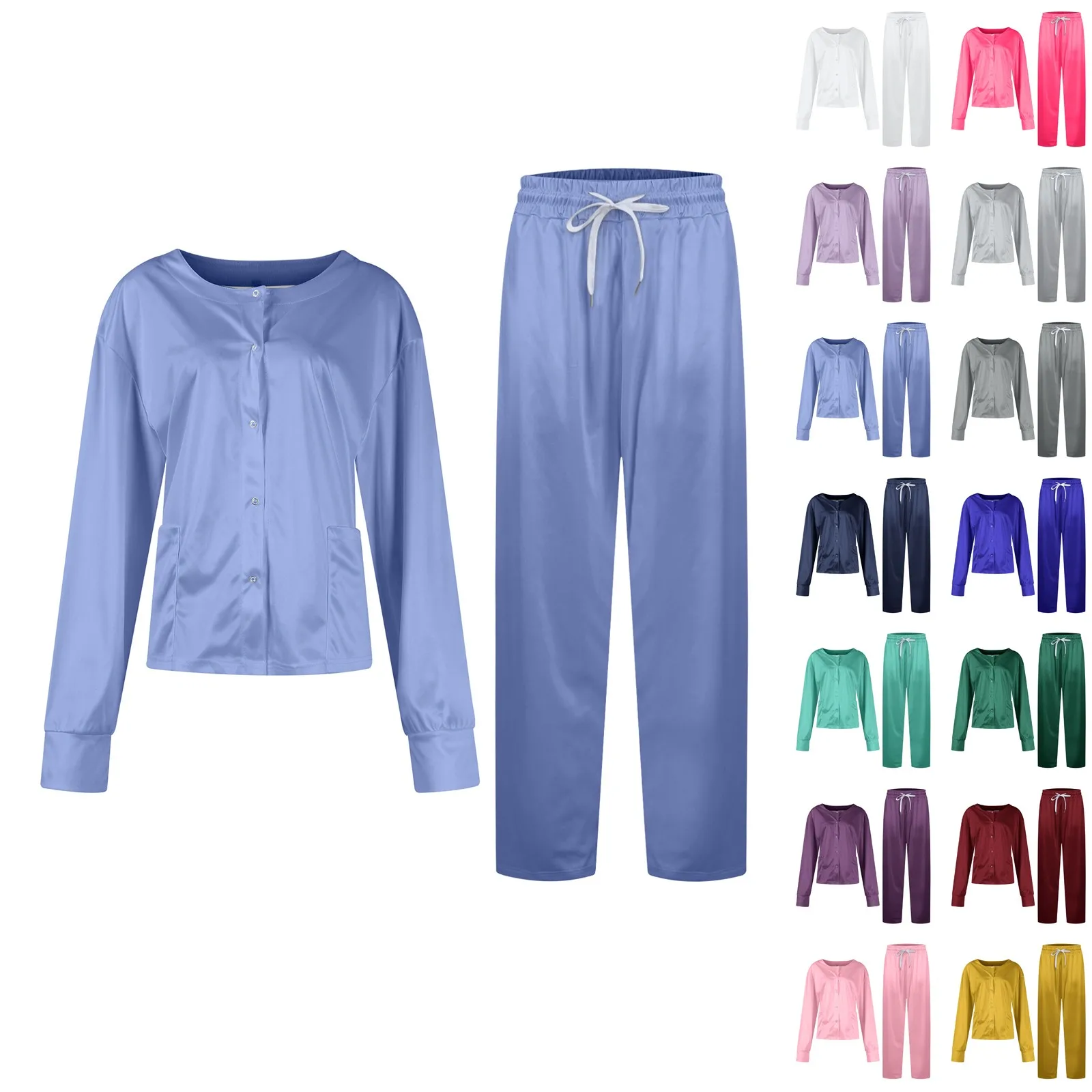 Conjunto de ropa de trabajo para mujer, Tops de manga corta + Pantalones, uniforme de médico y enfermera, conjunto de ropa de trabajo para cirugía, uniforme exfoliante