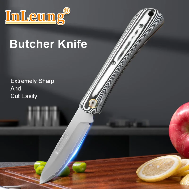 

Складной карманный нож Sanhe Steel: портативный универсальный нож для нарезки мяса, фруктов, разделки рыбы, филе, кухонный инструмент для шеф-повара