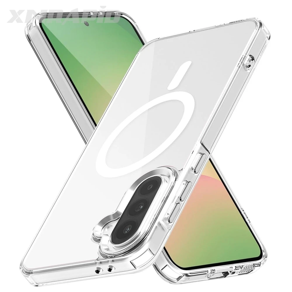 Stoßfeste TPU+PC Magnetische Hülle für Samsung Galaxy A56 A36 A26 A16 A15 A35 A55 A54 A57 A37 A17 5G Transparente Rückseite Handyhülle