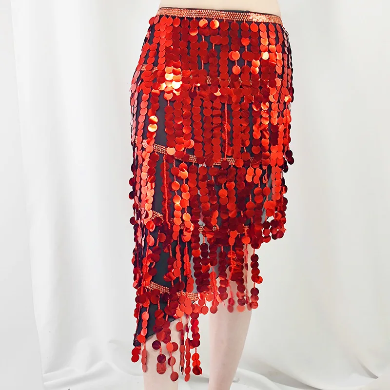 النساء الترتر الرقص الشرقي طويل وشاح الورك شرابات كرنفال زومبا تنّورة ملفوفة الهذيان الزي الحفل حزام خصر زي عربي