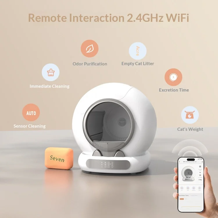 Caja de arena automática inteligente para gatos con autolimpieza y app - imagen 5