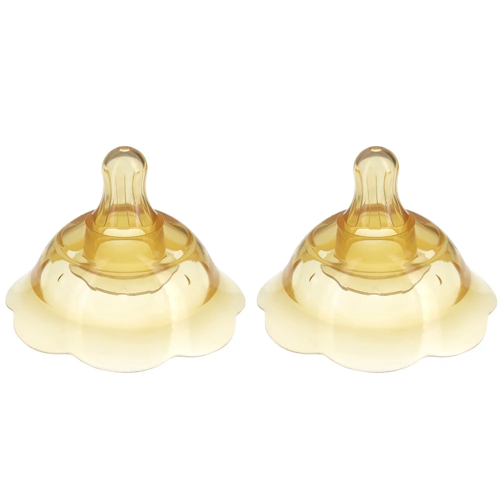 2Pcs Silicone Nursing Cups Breast Milk Collector Breastfeeding Protector Leak Proof Shield Flat Inverted Nipples Bite Prevention