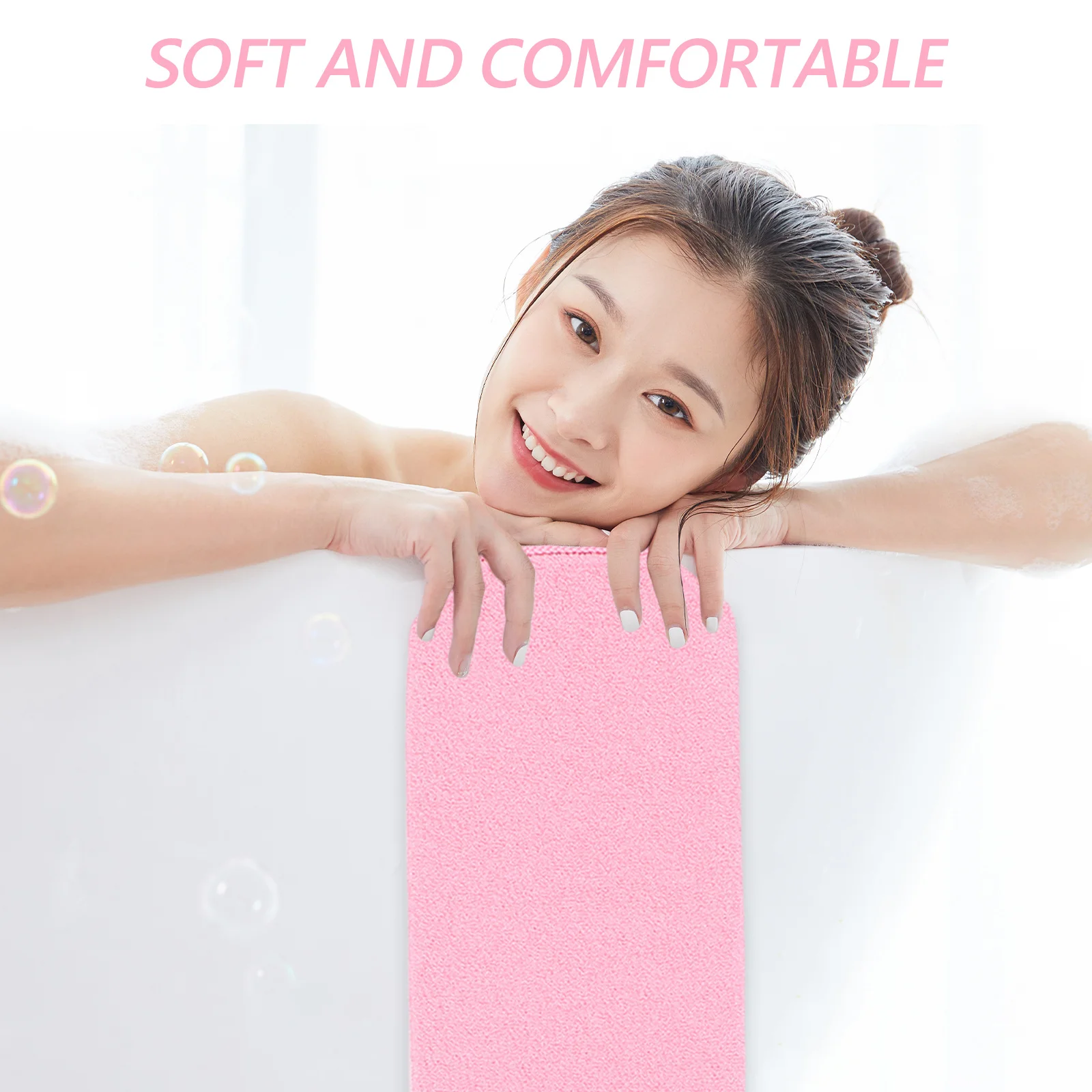 

4Pcs Back Scrubber Towel Exfoliating Bath Washcloth Coarse Sand Pull Strap Shower Dead Skin Removal Body Scrubber