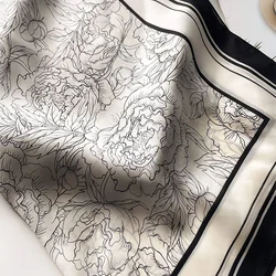 Flower Silk Square Scarf Women Satin Shawl Wrap Hijab Female Hair Band Wrist Luxury Headkerchief 70*70cm Echarpe 2024 Bandana