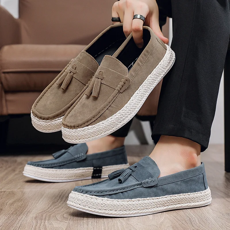 

Модные мужские повседневные туфли Four Seasons, легкие удобные туфли для ленивых на плоской подошве, обувь для вождения