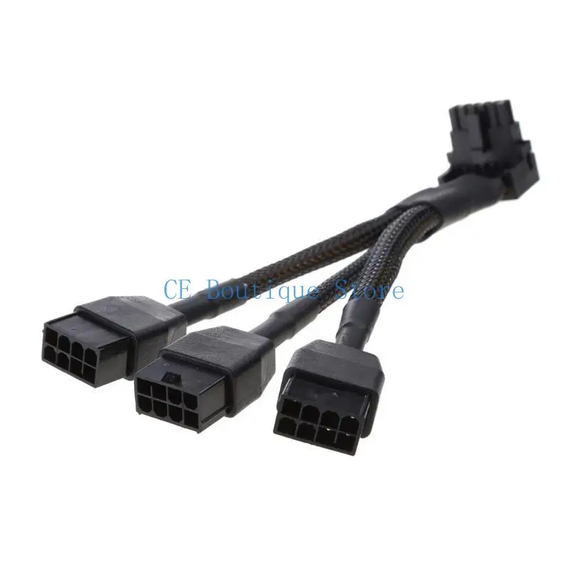 652F 15cm 3x8pin ke 16pin Konektor Kartu Konektor Kabel 12VHPWR GPU Kabel Adapter Kabel Desain Pin Solid Meningkatkan Stabilitas