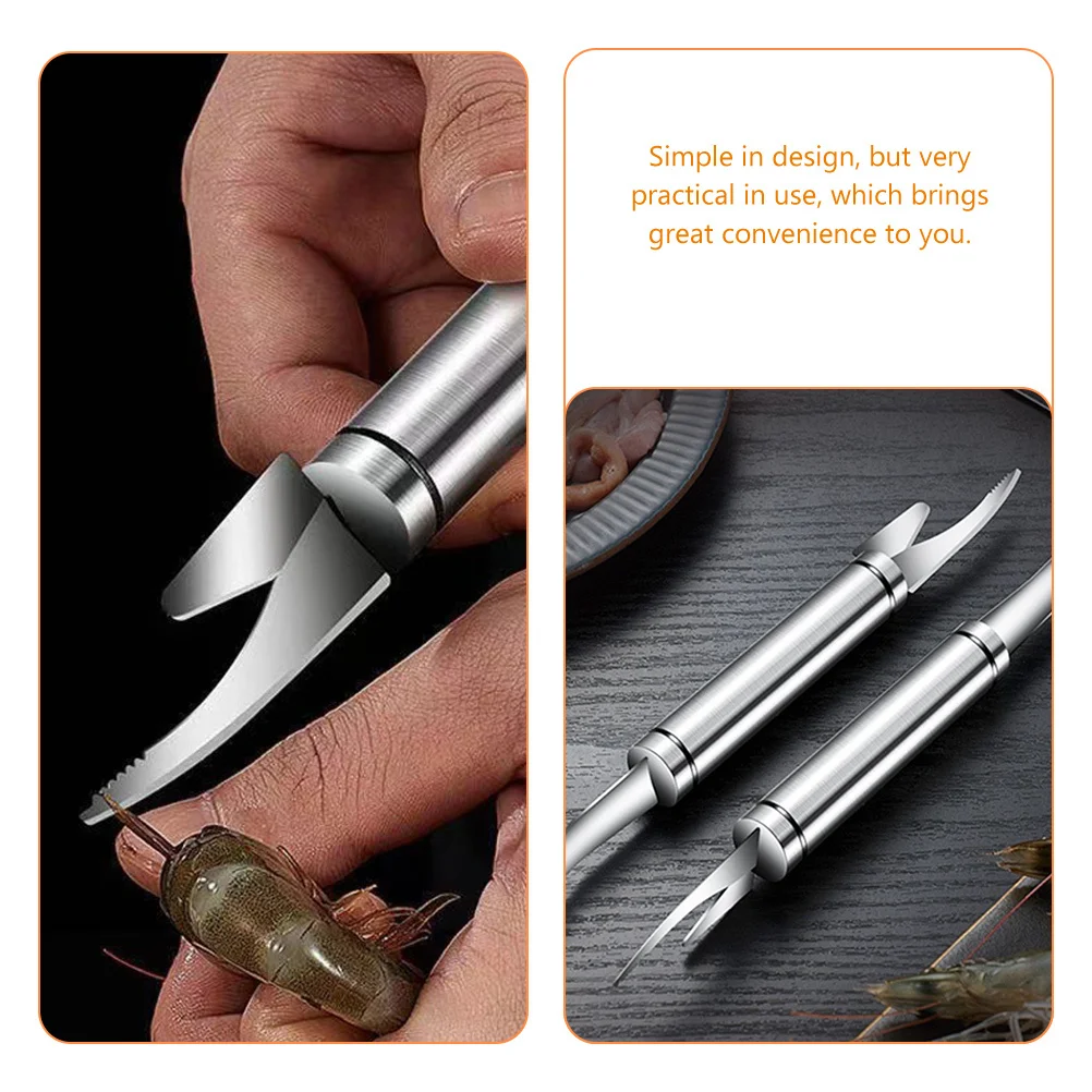 

2Pcs Shrimp Peeler Sturdy Professional Shrimp Cleaner Household Fish Scaler Convenient Fish Scale Remover Daily Use Tool