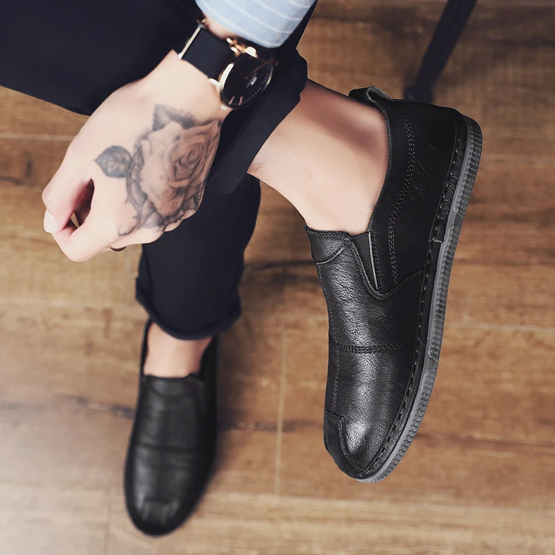 2026 PU Leather Men's Loafers Luxury Men Casual Shoes New Fashion Driving Shoes Breathable Slip on Men Moccasins Plus Size 39~44