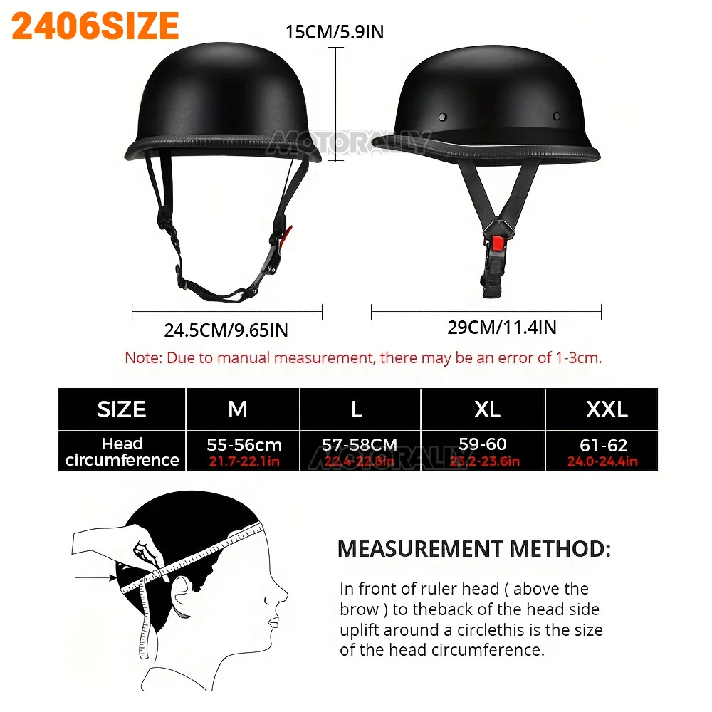 Motorcycle Helmet Vintage Motorcycle Helmet Open Face Retro Half Helmet  Biker DOT Size M-XXL - view 2