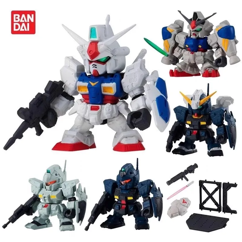 

Bandai Original 6Pcs Gashapon Senshi Forte 14 RGM-79N GM Custom Assembly Model Toys Collectible Ornaments Gifts For Children