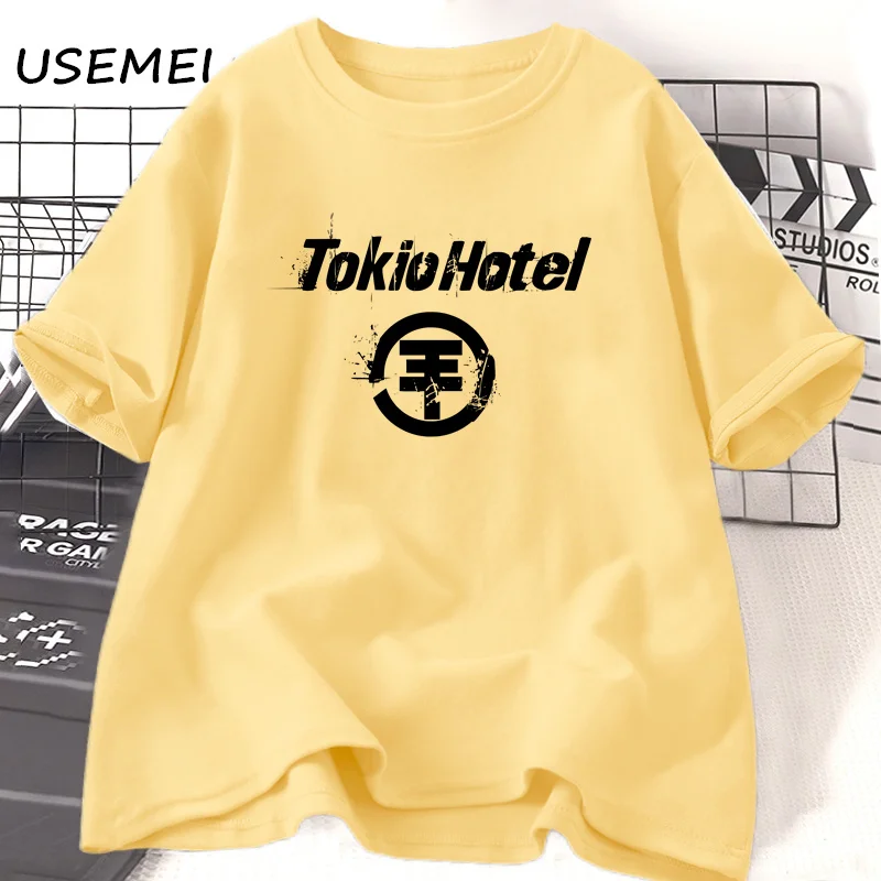 Tokio Hotel t-Shirt da donna Cartoon manica corta Graphic Tees Pop Rock Band Tshirt Unisex Streetwear Hip Hop Tee Shirt vestiti