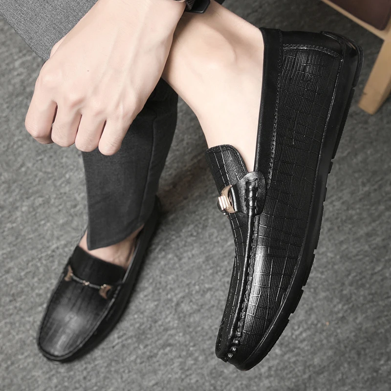 أحذية رجالية عصرية بدون كعب من البولي يوريثان بمقدمة مستديرة وقاع مسطح للولائم التجارية أحذية كلاسيكية مريحة للرجال #6