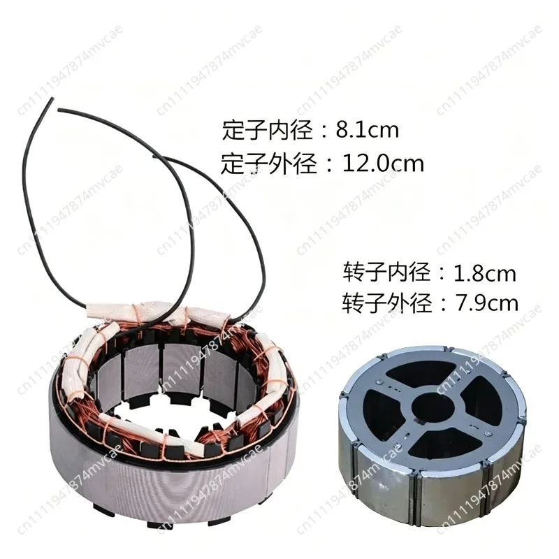 DC brushless motor 24v48v60v100% copper wire DC brushless coil with magnet stator and rotor