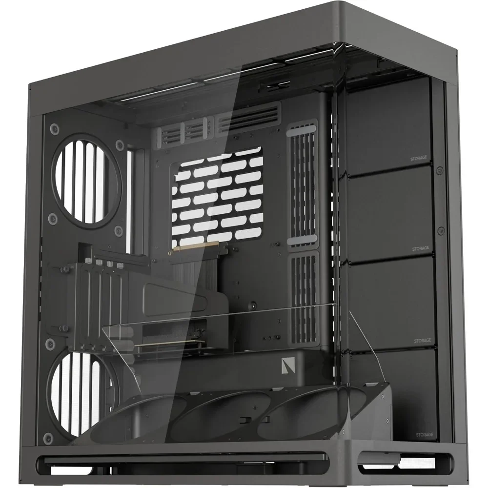 Dual-Chamber Mid Tower ATX PC Case, 11x 140mm Fans & 3X 420mm Radiator Support,SimpliCable Cable Management, PWM Fan Hub