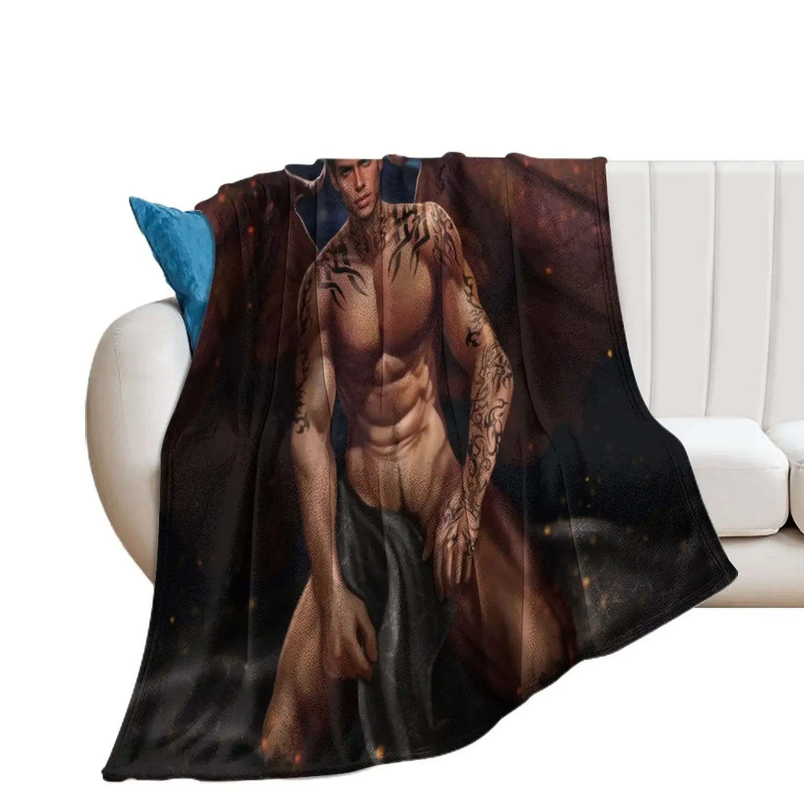 

Rhysand from A Court Of Thorns And RosesII Throw Blanket Softest Decorative Sofas Flannel Blankets