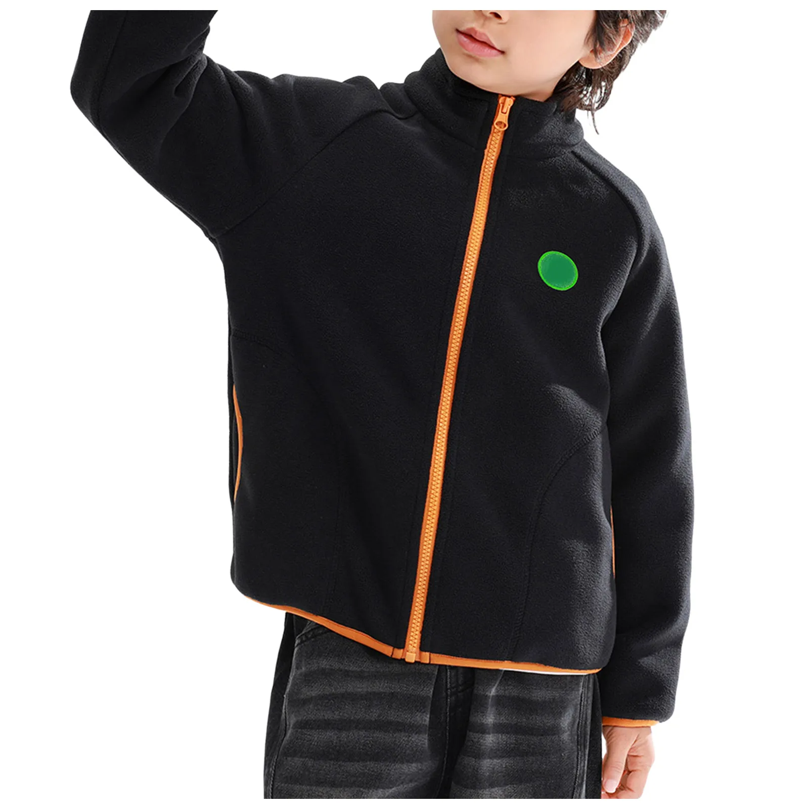 

Куртка с капюшоном для малышей, детская флисовая куртка унисекс, легкая верхняя одежда для мальчиков и девочек, осенняя ветровка на молнии с длинными рукавами для девочек