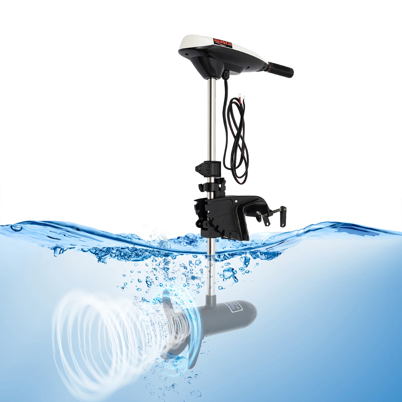 Hangkai 12V Electric Outboard Trolling Motor W/ 40CM Short Shaft Brush Motor 65LBS For Small Boats Inflatable Boat