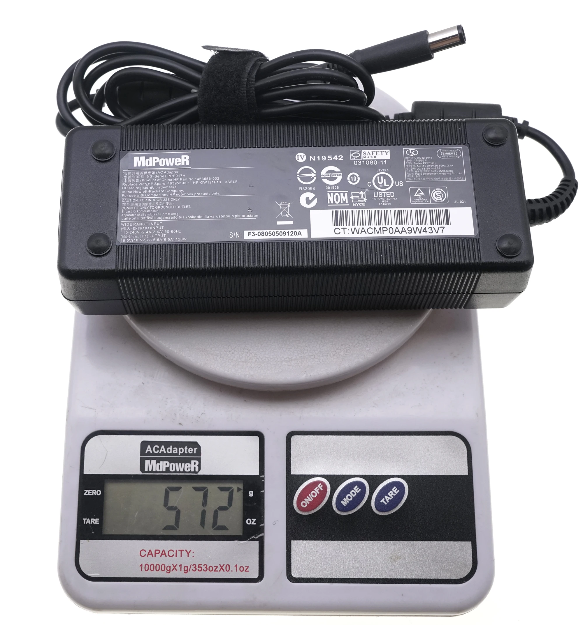 Genuine 18.5V 6.5A 120W PPP017H Laptop AC Adapter Charger for HP Elite 463953-001 463556-002 481420-002 power Supply HSTNN-DA01