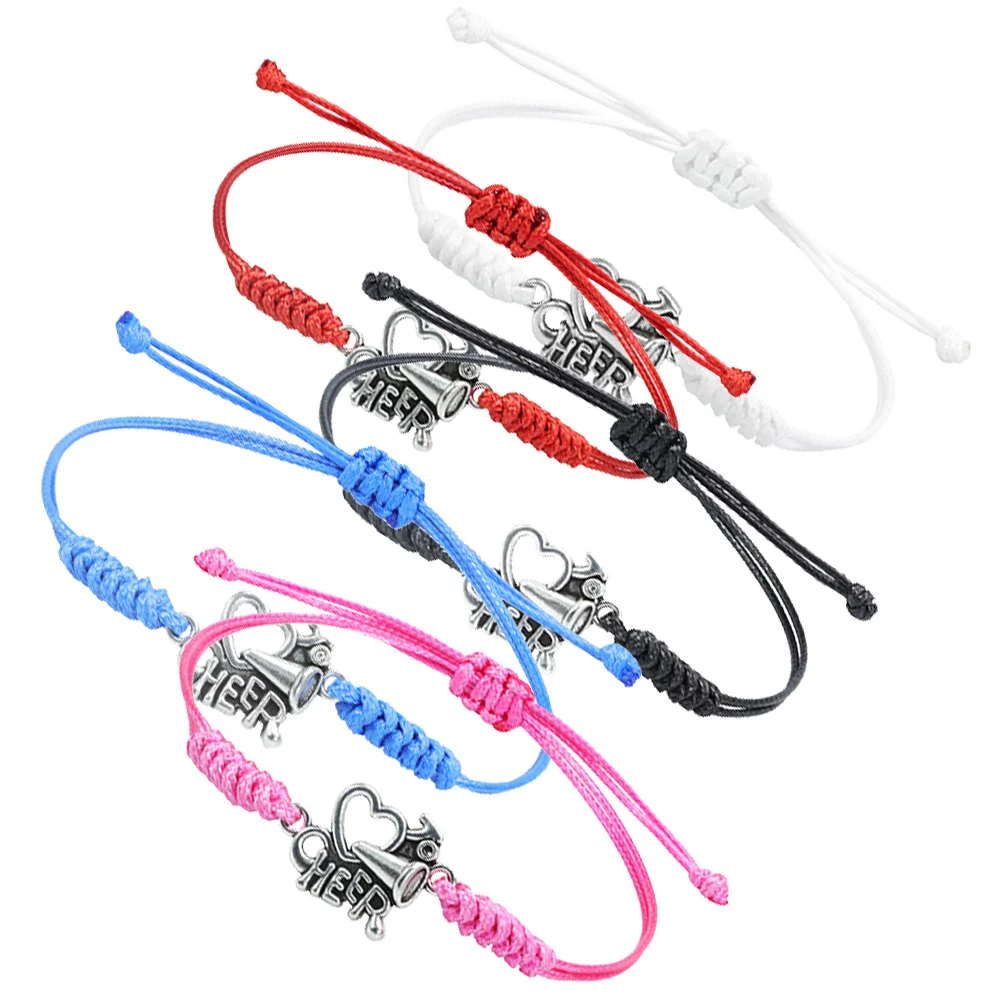 

5Pcs Cheer Bracelets for Girls Boys Stylish Portable Wear-Resistant Team Spirit Gifts Cheer Bracelet for Girls