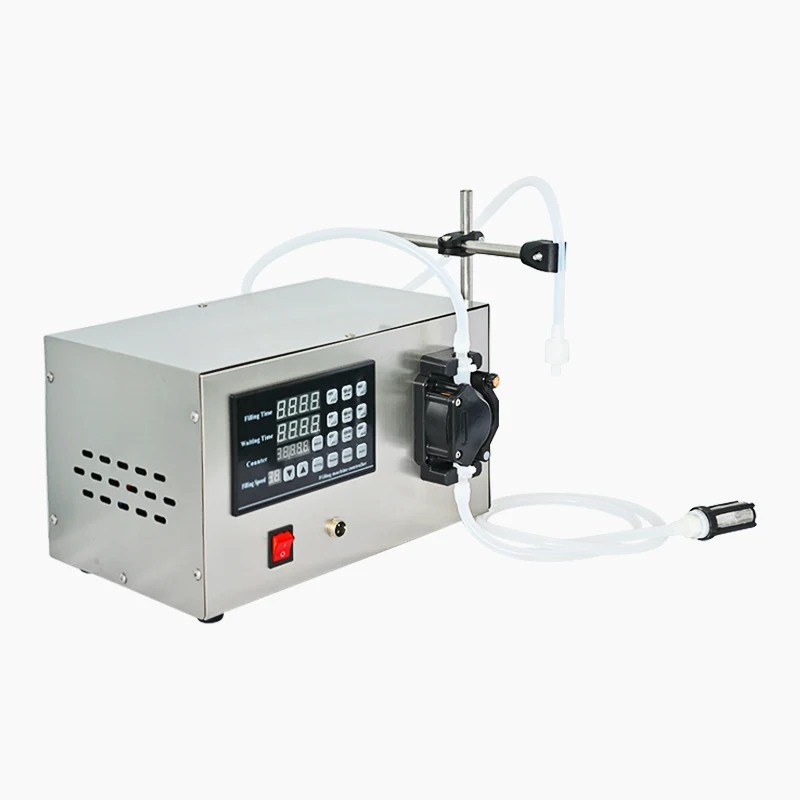 

GFK-680 Semi-Automatic Pedal Control Peristaltic Pump Small Tabletop Liquid Bottle Machine For Beverages Shampoo Gel Oils PLC