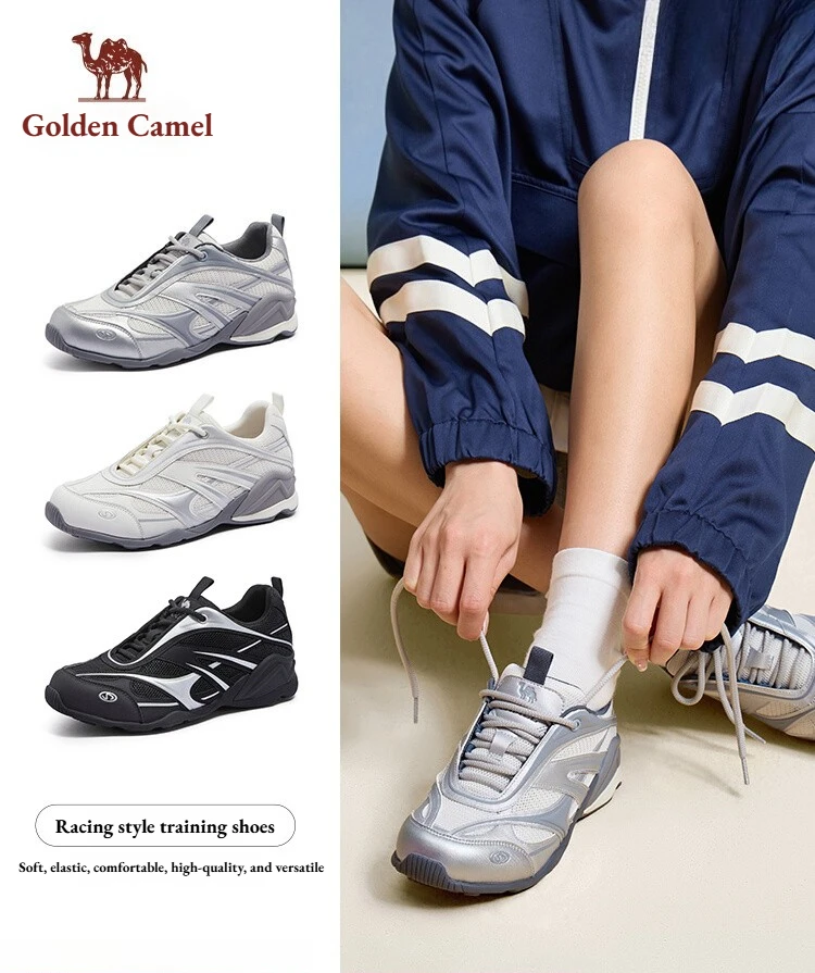 Golden Camel Fall Vintage Patchwork Racing Shoes 2026 Summer Thick Bottom Breathable German Training Sneakers Women Casual Shoes