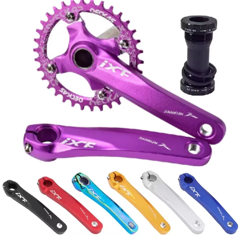 IXF MTB Bike Crankset Hollow Mountain Bicycle Crank Wheel Bottom Bracket Set 104 BCD Cycling BB Chainring 32/34/36/38T