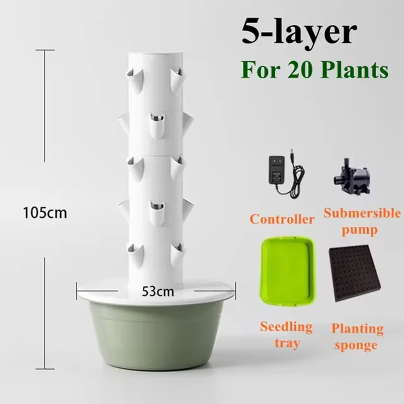 Vertical Hydroponic Planter Aeroponics Systems Vertical Hydroponic Tower Balcony Plant Grow Pipeline Rack Soilless Cultivation