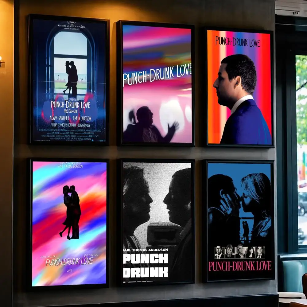 classic movie P-Punch-Drunk Love 2002-E Poster Decorative Wall Art Sticker for Cafe Office Bedroom and Living Room