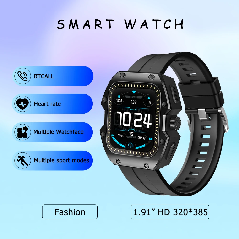 IP68 Smartwatch Men 1.91” HD 320*385 Gift Games 100+ Sport Modes Bluetooth Call Women Smartwatch Fashion For Xiaomr Android Ios