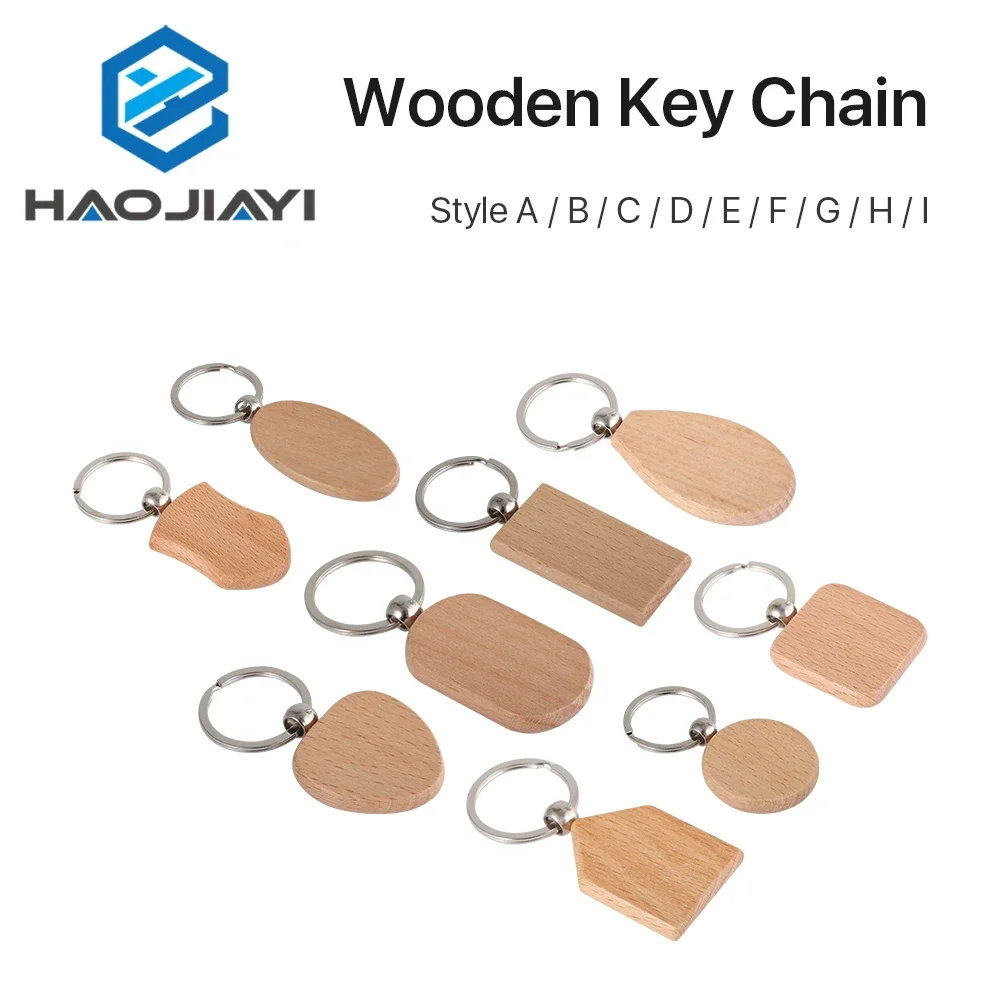 

5pcs Co2 Engraving Marking Material Solid Wooden Key Chain DIY Gift Material for DIY Machine Co2 Engraving Machine