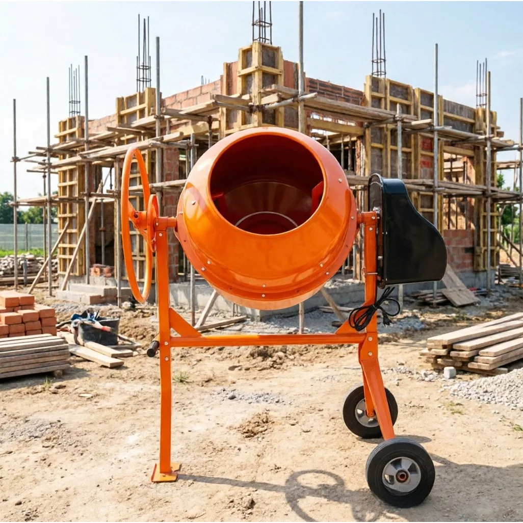 Hot seller Dual Power Optional Portable Concrete Mixer Tank Trailer Type Rotary Drum Overseas Civil Engineering Equipment