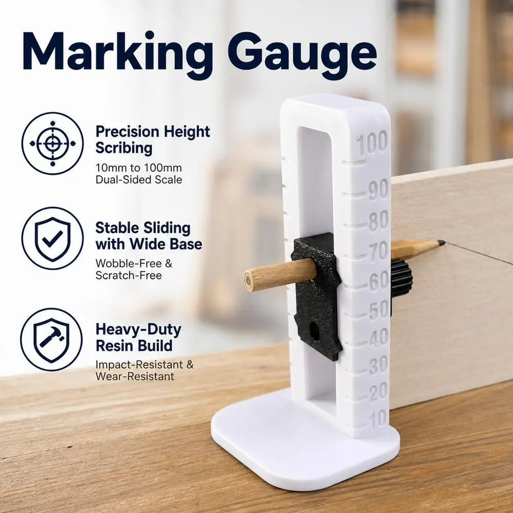 Parallel Line Marker Tool – Plastic 10-100mm Height Markings Anti-Tip Base For Baseboard Installation Cabinetry Tools