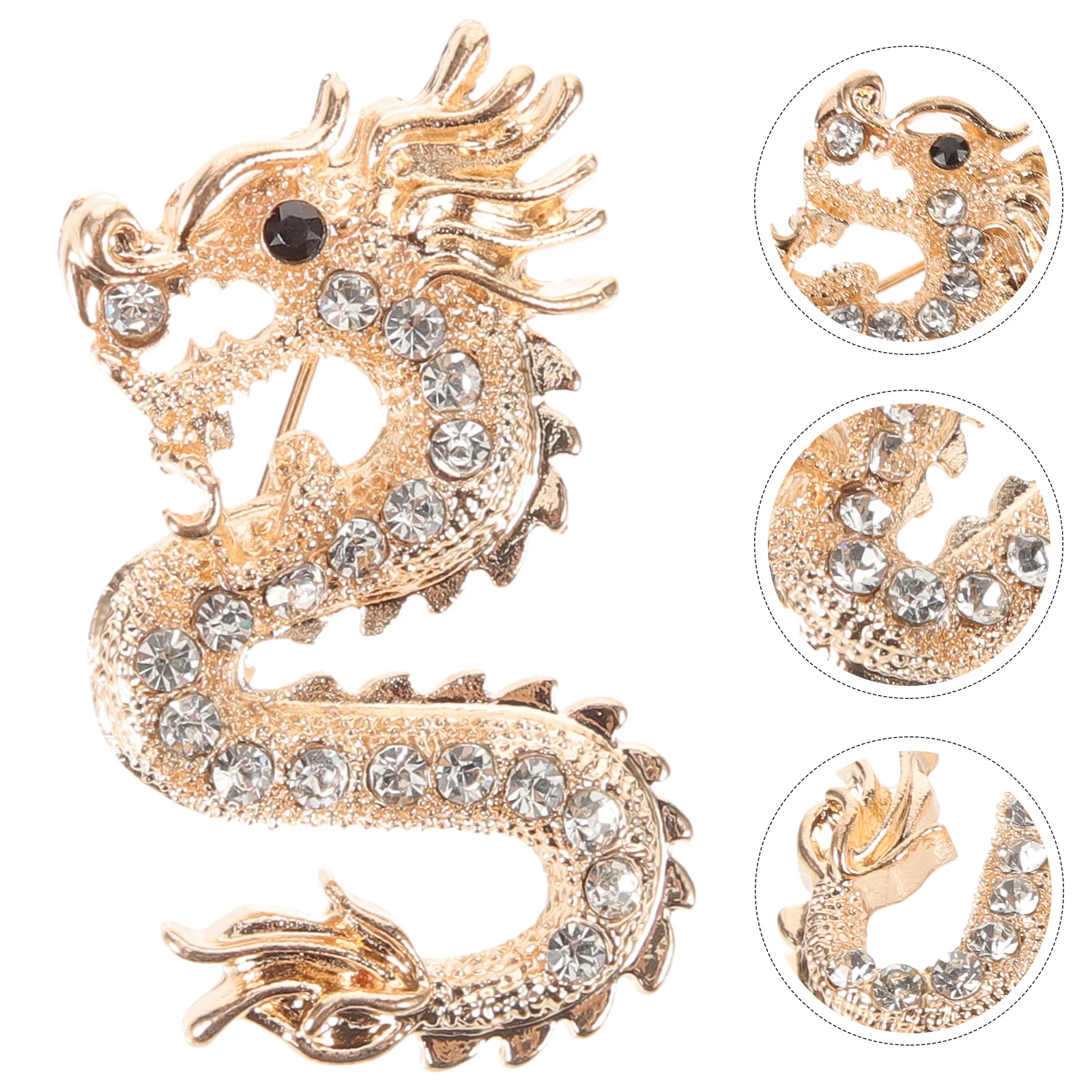 أنيقة التنين بروش دبوس معدني مجوهرات الزخرفية للملابس معطف سترة فستان حقيبة يد تسليط الضوء على المظهر هدية حفلة #2