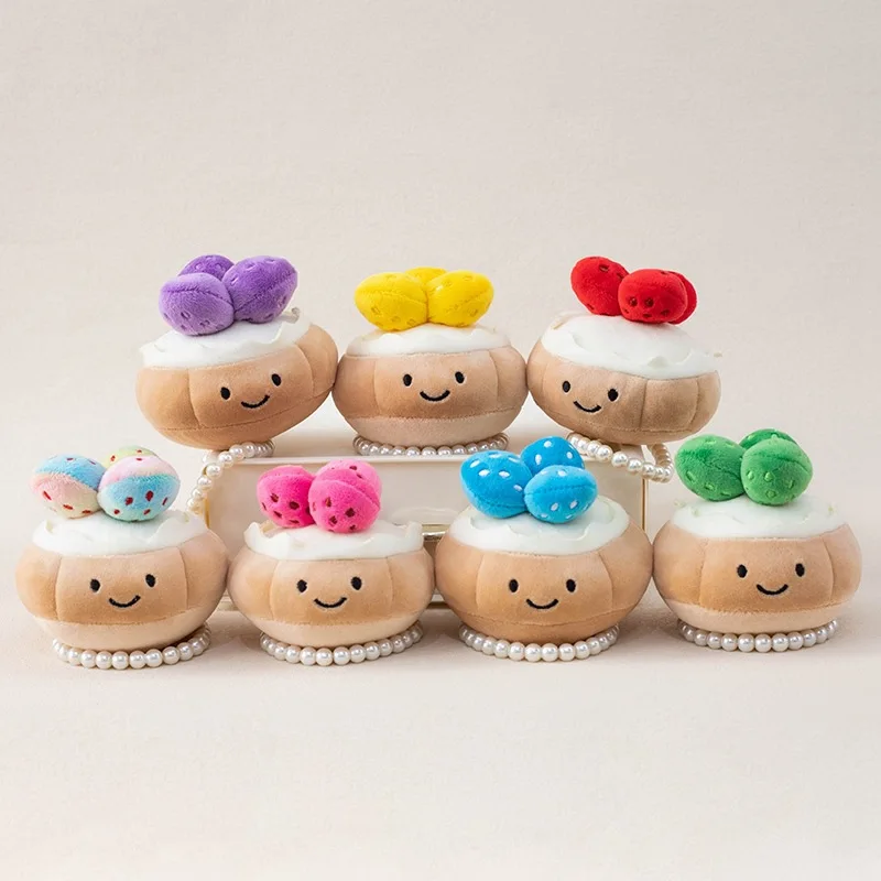 

JC Fun Mousse Series Plush Toy Cute Cake Bag Charm Keychain Pendant Soft Stuffed Mini Doll Backpack Decoration Kids Girl Gift