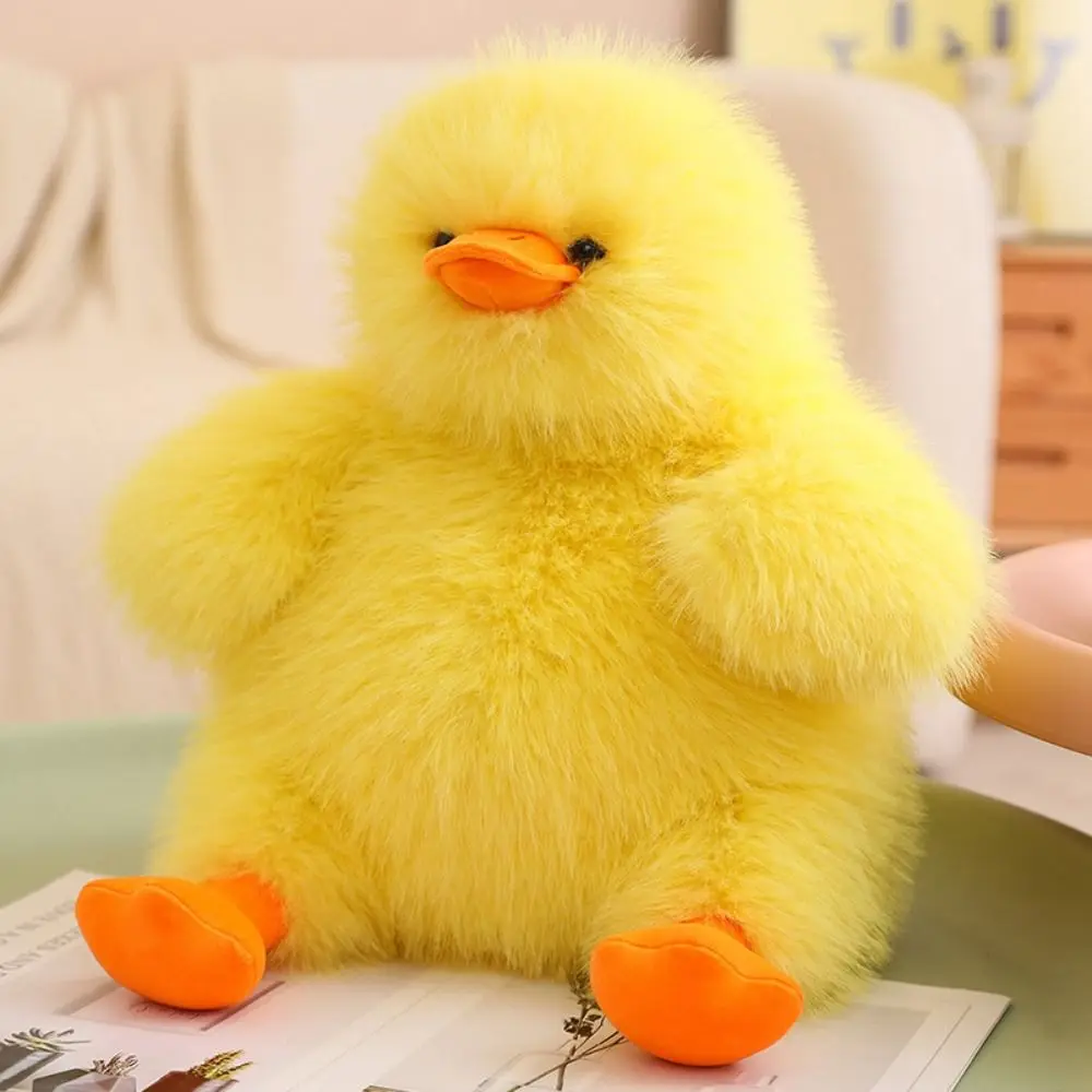 Baby Sleeping Cushion Long Hair Duck Plush Toy Soft Fluffy Duck Plushie Doll Stuffed Cute Plush Dundun Duck Toy Home Decor