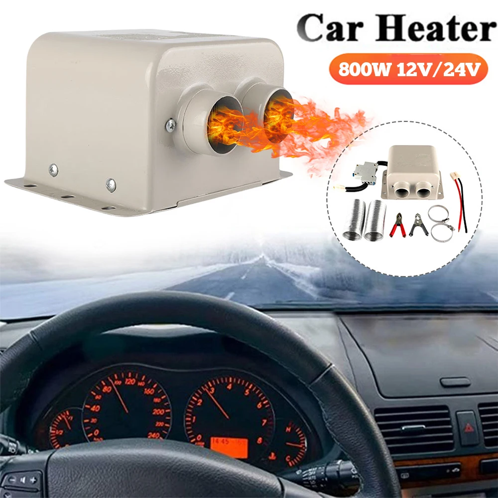 

800W 12V/24V Car Heater Fan Combo Fast Heating Winter Windscreen Demister Defroster Auto Truck Window Demister Interior Warmer