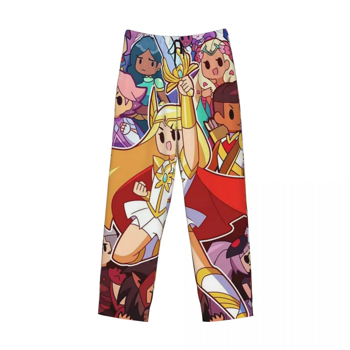 Custom Chibi She Ra Princess Of Power Cartoon Pajama Pants Men Sleepwear Sleep Lounge Bottoms with Pockets