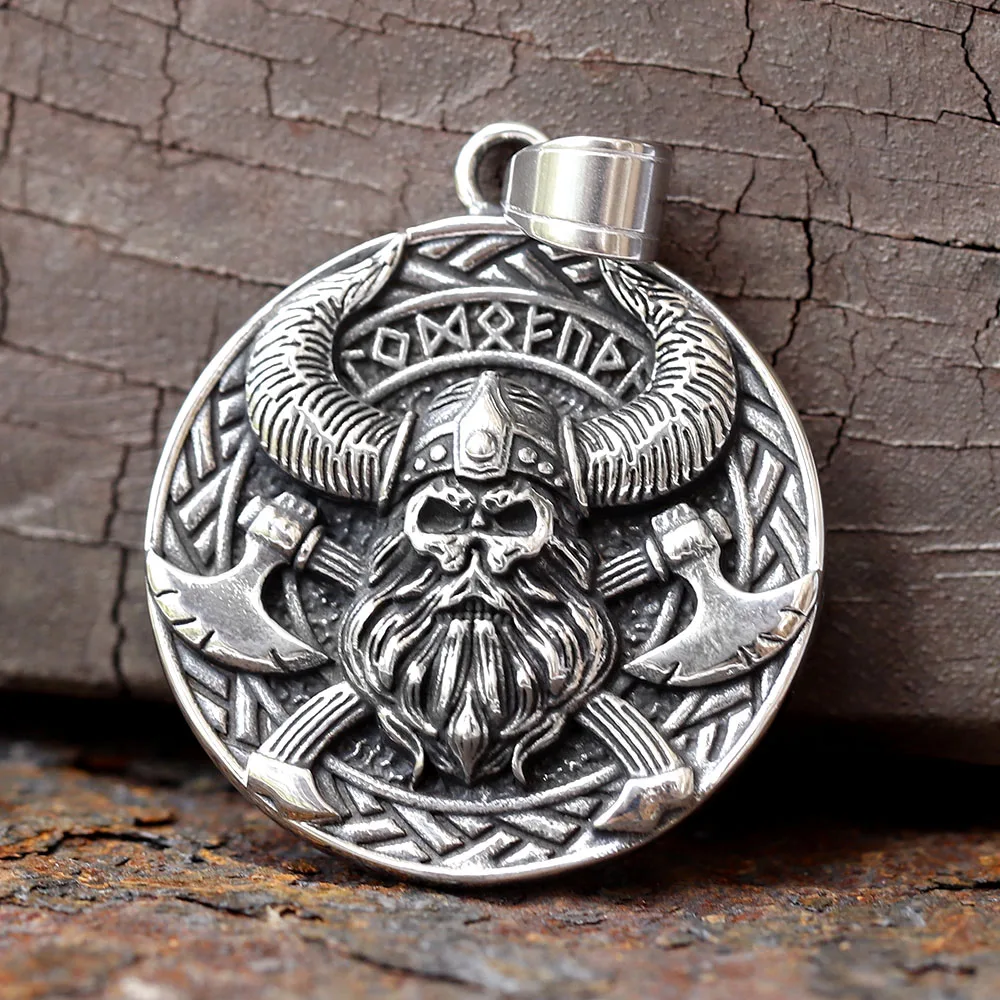 Neuer Edelstahl nordisches Design Amulett Anhänger nordischen Gott Thor Halskette Wikinger Schmuck