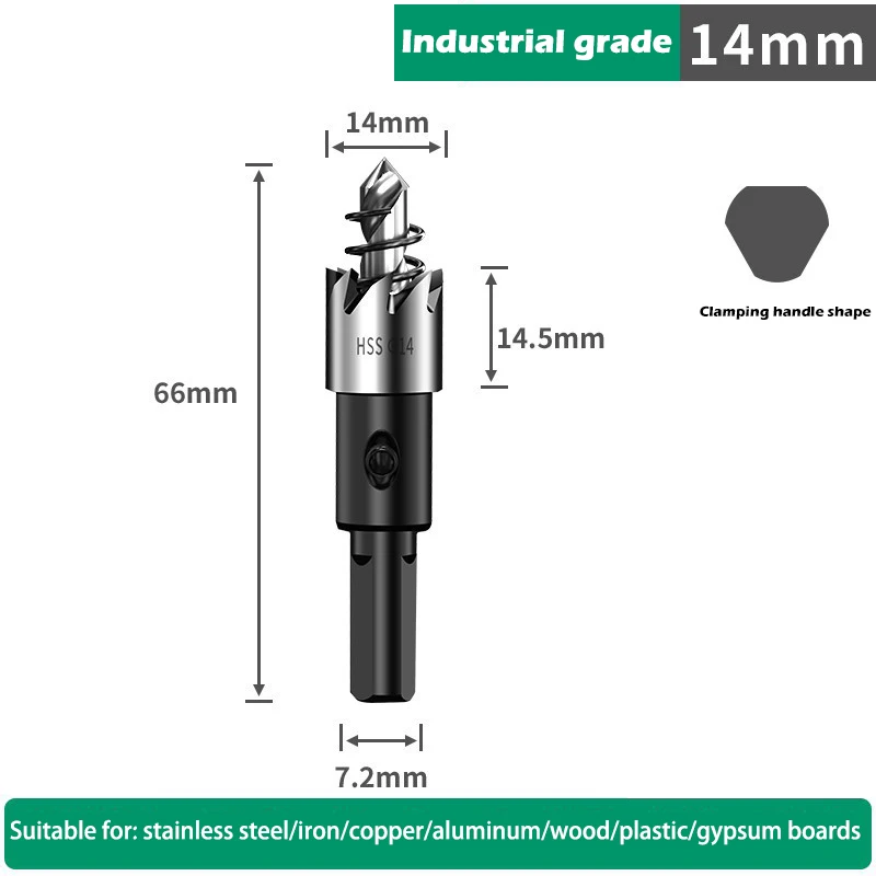 Gatenzaagset 12-100 mm harde metalen boren Zware gatopener Gatsnijder voor metaal Roestvrij staal Ijzer Hout Kunststof enz.