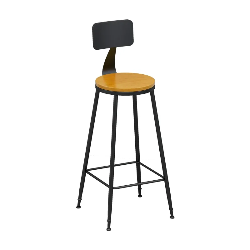 High Stool With Backrest Tabouret Design Bar Chair Aesthetic Wheels Office Chairs House Mini Home Furniture Minimalist Gray Shop